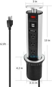 img 1 attached to Versatile Power Solution: JACKYLED Pulling Up Power Socket Outlet with 💡 USB, AC Outlets and Extension Cord for Office, Conference Room, Kitchen Counter