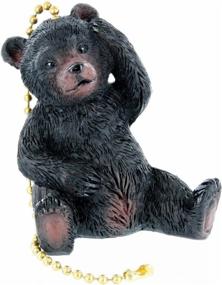 img 2 attached to 🐻 Black Bear Cub Lodge Cabin Decor Ceiling Fan / Light Pull - Jumbo Size, Crafted with Scratching Head Design