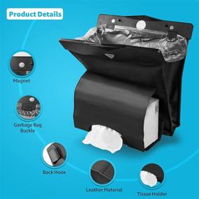 img 3 attached to Convenient & Waterproof Motrobe Car Trash Can with Magnetic Buckle & Tissue Box Holder
