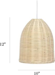 img 1 attached to 🌿 Elegant Designs PT1007-NAT Rattan Ceiling Light Pendant: Enhance Your Space with Natural Sophistication