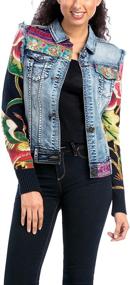 img 3 attached to 👚 Desigual Women's Patchwork Woven Jacket - Stylish and Trendy Design for Fashionable Appeal
