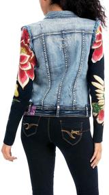 img 2 attached to 👚 Desigual Women's Patchwork Woven Jacket - Stylish and Trendy Design for Fashionable Appeal