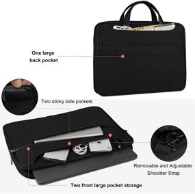 img 2 attached to 🎒 15-15.6 inch Waterproof Laptop Case - Shoulder Bag with Portable Handle for MacBook Air/Pro, Business Computer Sleeve, Messenger Bag for Notebook (Black)