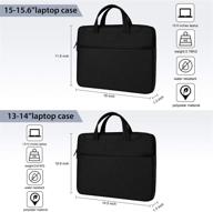 🎒 15-15.6 inch waterproof laptop case - shoulder bag with portable handle for macbook air/pro, business computer sleeve, messenger bag for notebook (black) logo