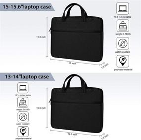 img 3 attached to 🎒 15-15.6 inch Waterproof Laptop Case - Shoulder Bag with Portable Handle for MacBook Air/Pro, Business Computer Sleeve, Messenger Bag for Notebook (Black)