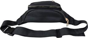 img 1 attached to Stylish Waterproof Black Fanny Pack for Women and Men - Perfect Travel, Sport, Hiking, and Running Waist Bag with Adjustable Strap