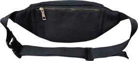 img 2 attached to Stylish Waterproof Black Fanny Pack for Women and Men - Perfect Travel, Sport, Hiking, and Running Waist Bag with Adjustable Strap