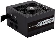 💡 corsair txm series, tx650m, 650w, 80 plus gold certified, semi-modular power supply logo