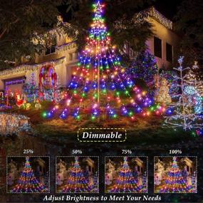 img 3 attached to 11 FT 344 LED Outdoor Christmas Star Lights: Waterfall Tree Decorations with Topper, 8 Lighting Modes - Party Holiday Décor in Warm White to Multicolor