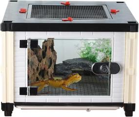 img 4 attached to 🦎 Crapelles Reptile Terrarium: Easy Assembly, Clean & Move | White Villa Style Cage Tank for Reptiles, Amphibians, Small Animals