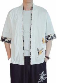 img 4 attached to Fashionable Cotton Cardigan Jackets for Men's Sleep & Lounge - INVACHI Clothing