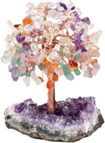 img 4 attached to Mookaitedecor Natural 7 Chakra Crystal Tree with Amethyst Cluster Crystal Base Money Tree Figurine - Feng Shui Desk Decoration, Meditation Table Altar Decor - Enhanced SEO