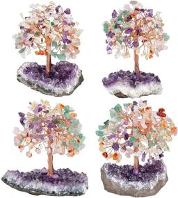 img 1 attached to Mookaitedecor Natural 7 Chakra Crystal Tree with Amethyst Cluster Crystal Base Money Tree Figurine - Feng Shui Desk Decoration, Meditation Table Altar Decor - Enhanced SEO