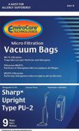 9-pack envirocare replacement micro filtration dust bags for sharp upright type pu-2 vacuum cleaner логотип