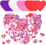 💖 whaline 504 pcs valentine's day foam hearts set for mother's day diy crafts and scrapbook cards decor - colorful foam hearts, adhesive stickers, & glue point sheets logo