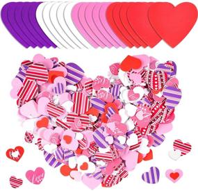 img 4 attached to 💖 Whaline 504 Pcs Valentine's Day Foam Hearts Set for Mother's Day DIY Crafts and Scrapbook Cards Decor - Colorful Foam Hearts, Adhesive Stickers, & Glue Point Sheets