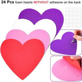 img 1 attached to 💖 Whaline 504 Pcs Valentine's Day Foam Hearts Set for Mother's Day DIY Crafts and Scrapbook Cards Decor - Colorful Foam Hearts, Adhesive Stickers, & Glue Point Sheets