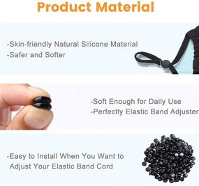 img 3 attached to 🔒 200PCS Cord Locks for Drawstrings, Elastic Cord Adjuster Non-Slip Stopper, Cord Locks for Face Mask with Threader, Silicone Elastic Cord Stopper, Elastic Adjustment Buckle, Suitable for All Ages