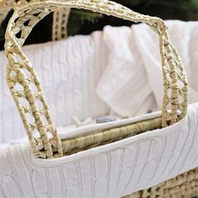 img 2 attached to Tadpoles Deluxe Cable Knit Moses Basket and Bedding Set - White, 32x12x9 Inch. Find the Perfect Infant Bedding Solution!