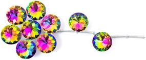 img 2 attached to Spriak 10 Pack Colorful Crystal Glass Drawer Knobs - Stylish Diamond Shape Cabinet Dresser Pulls for Kitchen Bathroom Office DIY