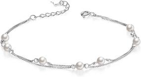 img 4 attached to 🌸 Women's 925 Sterling Silver Heart Cross Sunflower Infinity Pearls Charm Bracelet - Adjustable, Birthday & Christmas Jewelry Gift for Her, Women, Girls