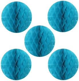 img 4 attached to 🎉 Set of 5 Aqua Tissue Honeycomb Ball Party Decorations for Weddings, Birthdays, Baby Showers, Nursery Décor - Wrapables 6-inch