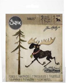 img 3 attached to 🦌 Sizzix Thinlits Dies Merry Moose by Tim Holtz: 7-Pack, Multicolor - Crafting Delight!