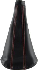 img 1 attached to Pilot PM-22181R Universal Fit Faux Leather Hand Brake Boot in Black with Red Stitching