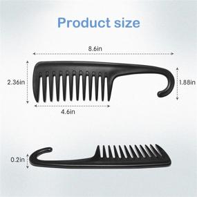 img 2 attached to 🔳 Wapodeai Wide Tooth Comb Shower Comb With Hook: Best for Curly Hair, Wet Dry, Premium Tangle Free Combs (Black)