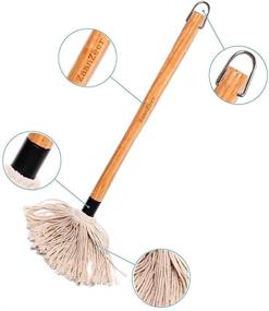 img 1 attached to 🔥 ZaanZeer 18 Inch BBQ Mop: Wooden Handle + 4 Extra Cotton Fiber Mop Heads for Grilling & Smoking Steak