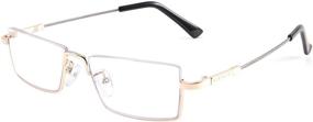 img 4 attached to 👓 Karsaer Vision Half Frame Titanium Progressive Bifocal Reading Glasses: Anti-blue, Lightweight Rectangular Design for Men and Women