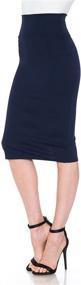 img 1 attached to Elastic Waist Ponte Pencil Skirt Women's Clothing