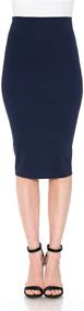 img 3 attached to Elastic Waist Ponte Pencil Skirt Women's Clothing