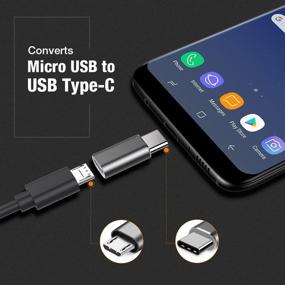 img 2 attached to 🔌 High-Speed Micro USB to USB C Adapter for Fast Charging: BrexLink USB Type C Converter with 56K Resistor - Compatible with Samsung Galaxy S10 S9 S8 Plus Note 9 8, MacBook, LG V30 G5 G6, Moto Z2 Play & More (Gray)