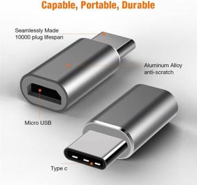img 3 attached to 🔌 High-Speed Micro USB to USB C Adapter for Fast Charging: BrexLink USB Type C Converter with 56K Resistor - Compatible with Samsung Galaxy S10 S9 S8 Plus Note 9 8, MacBook, LG V30 G5 G6, Moto Z2 Play & More (Gray)