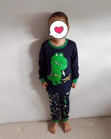 img 2 attached to 👕 MOLYHUA Cotton Sleeve Sleepwear: Premium Boys' Pajamas in Sleepwear & Robes