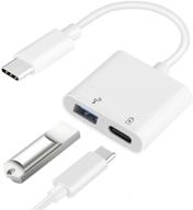 🔌 2-в-1 usb c otg адаптер с портом для зарядки pd мощностью 60 вт - совместим с ipad pro, dell xps, samsung galaxy s20/s20+/note10, google pixel 4/4xl, google chromecast с google tv логотип