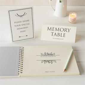 img 3 attached to 📚 Premium 12x8 Memory Book & 2 Sign Set for Funeral, Remembrance, Condolence, Celebration of Life - by Angel & Dove