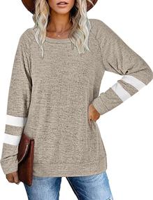 img 3 attached to Womens Sweaters Striped Crewneck Sweatshirts