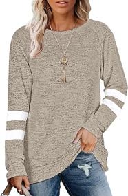 img 4 attached to Womens Sweaters Striped Crewneck Sweatshirts