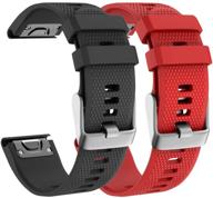 isabake compatible fenix 5 plus band 22mm soft silicone watch strap for fenix 5/fenix 6/fenix 6 pro/approach s60/forerunner 935/forerunner 945/quatix 5 smartwatch wristbands(black&amp gps, finders & accessories logo