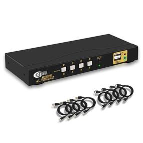 img 4 attached to 💻 High-Performance 4 Port KVM Switch with 4K@60Hz HDMI Cables - Share Keyboard, Mouse, and 1 Monitor Among 4 PCs/Laptops/DVRs/NVRs