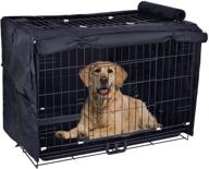 🐶 durable dog crate cover - fits 24, 30, 36, 42, and 48 inches double door wire dog crates - polyester covers for pet kennels compatible with 1, 2, and 3 door wire dog cages logo