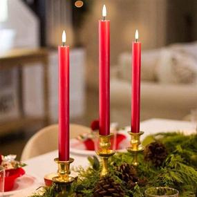 img 2 attached to Enhance your Christmas & Wedding Decor with Eywamage Red Flameless Taper Candles - 6 Pack!