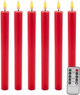 enhance your christmas & wedding decor with eywamage red flameless taper candles - 6 pack! логотип