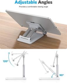 img 3 attached to 📱 OMOTON Складная подставка для планшета TA01: регулируемая по высоте и углу алюминиевая подставка для iPad, Samsung Tabs и других устройств (до 11"), белая - улучшенный поисковый движок