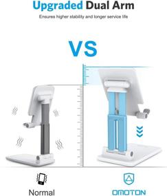 img 2 attached to 📱 OMOTON Складная подставка для планшета TA01: регулируемая по высоте и углу алюминиевая подставка для iPad, Samsung Tabs и других устройств (до 11"), белая - улучшенный поисковый движок
