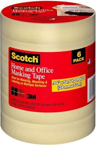 img 3 attached to 📦 Scotch 1-Inch by 55-Yard Masking Tape for Home and Office, 6 Roll Pack