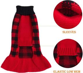 img 1 attached to 🐶 ZIFEIPET Plaid Dog Sweater Dress | Fall/Winter Turtleneck Knit Sweater | Cute Pullover Knitwear for Small to Large Dogs