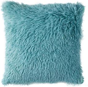 img 2 attached to HEYDOO Fluffy Cushion Decorative Turquoise